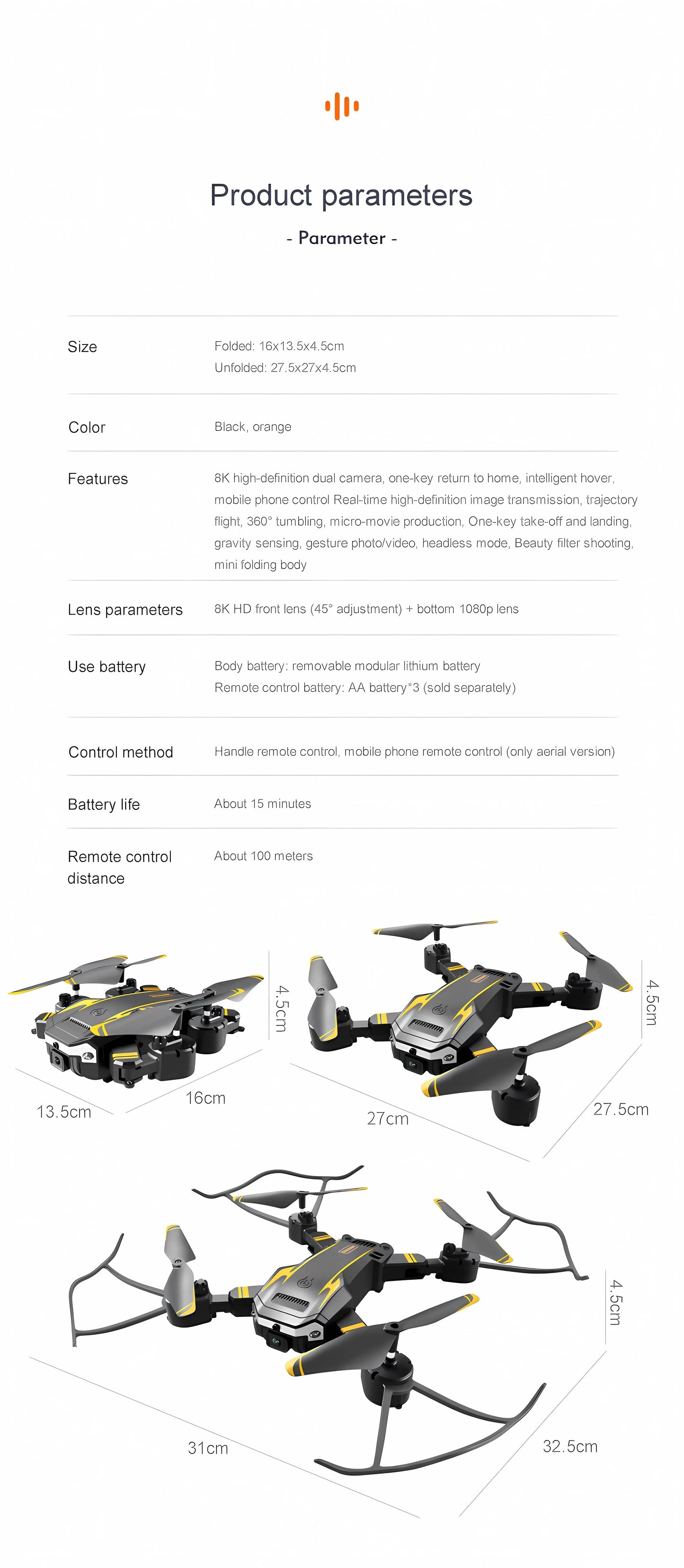 S6 Max 8K Drone with 4K HD Camera & Obstacle Avoidance