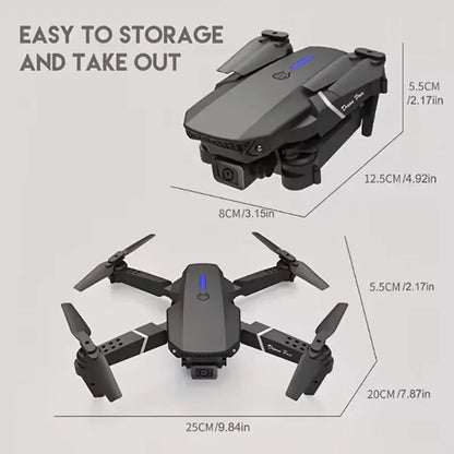 E88Pro 4K RC Drone - Foldable Helicopter with Dual HD Camera, WiFi FPV