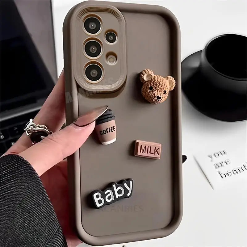 Cute 3D Bear Cartoon Silicone Case