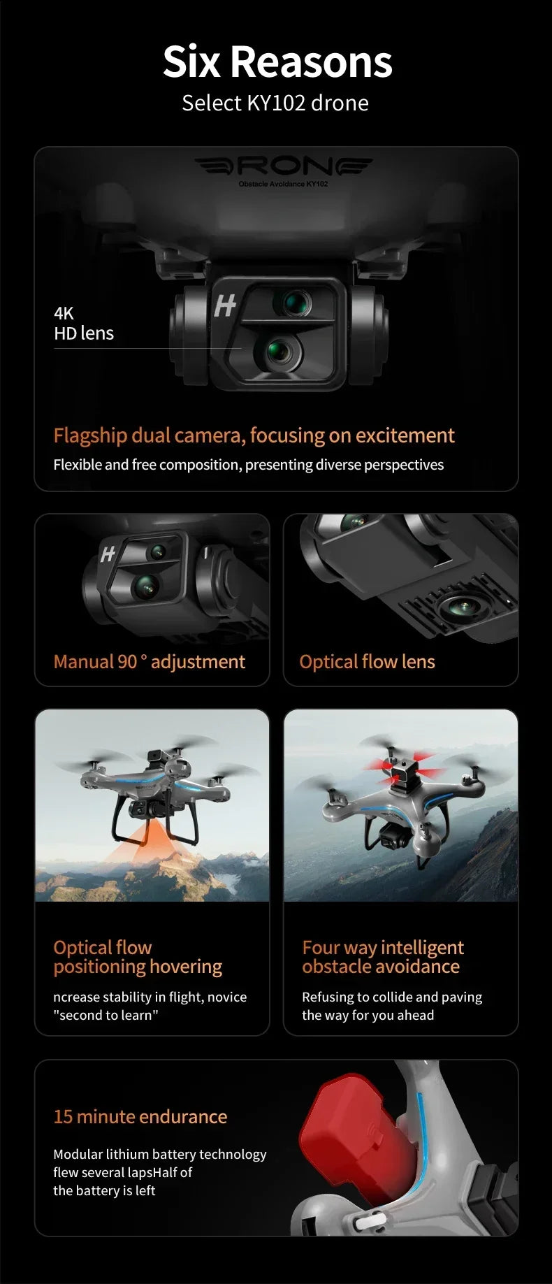 Ky102 Professional 8K Drone with Obstacle Avoidance & Dual Camera