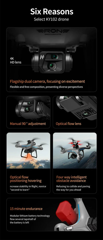 Ky102 Professional 8K Drone with Obstacle Avoidance & Dual Camera